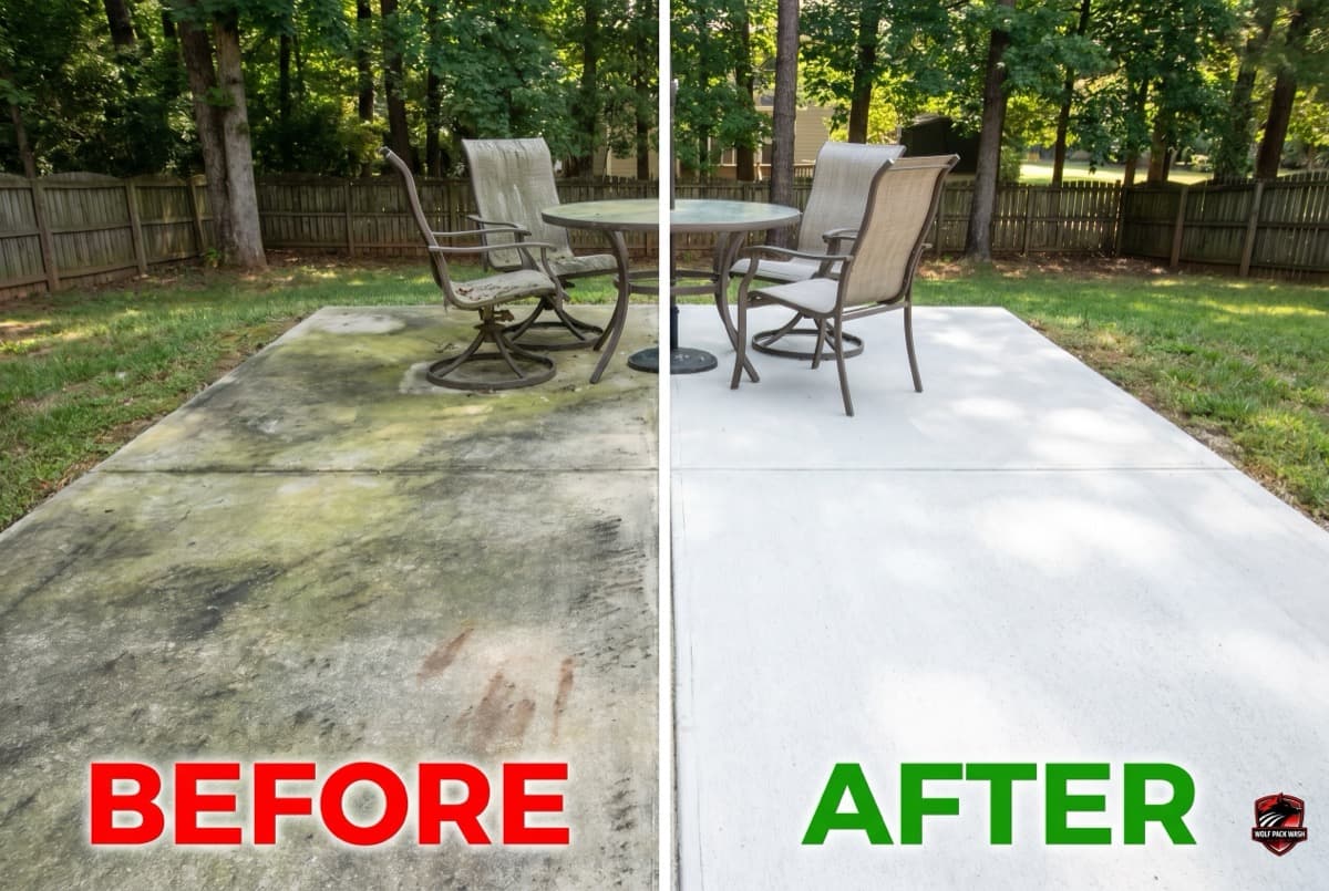 Patio and deck cleaning - algae removed