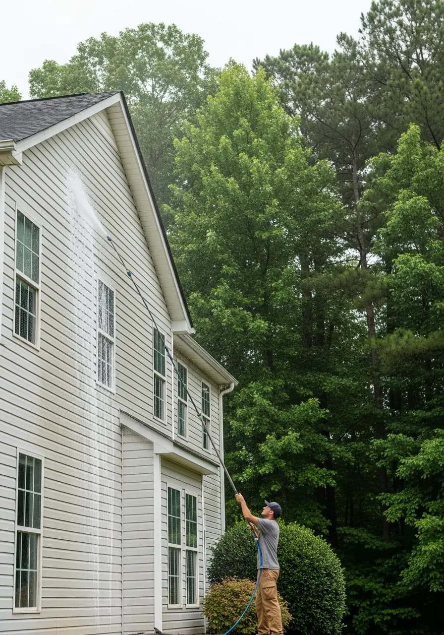 House wash - pollen and grime gone