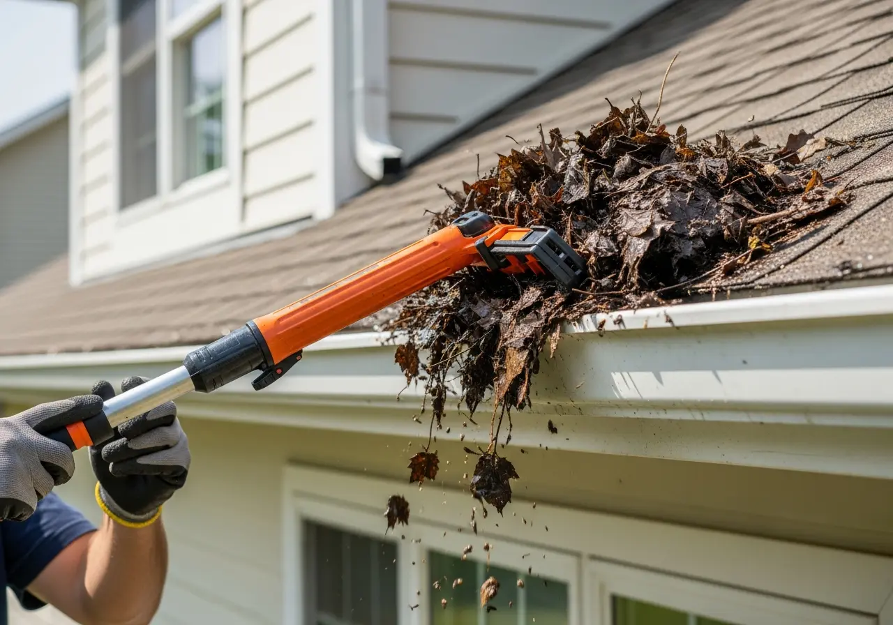 Gutter cleaning - removing debris and restoring water flow