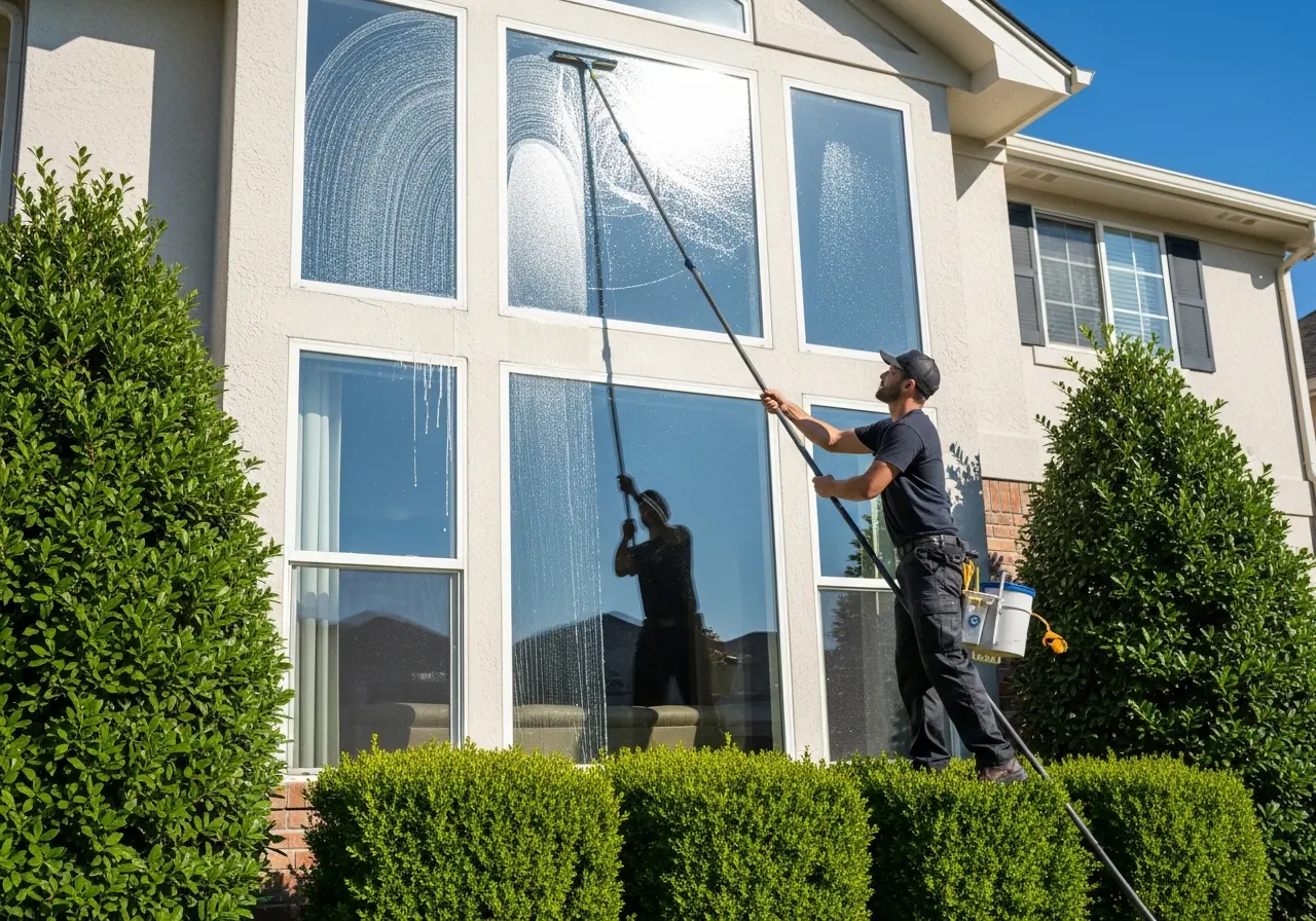 Window cleaning - streak-free glass on Triangle area home